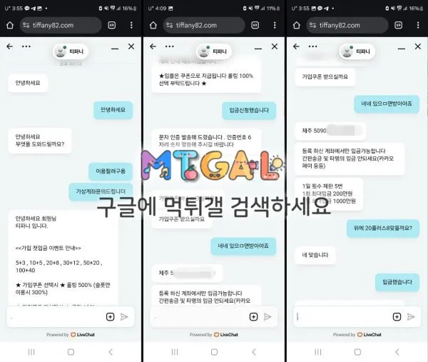 티파니 소액을 원금까지 먹튀하네요 첨부 이미지
