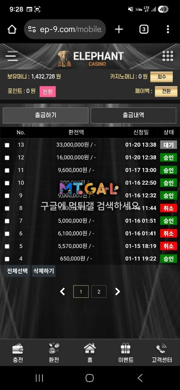 코끼리 3400만원 먹튀 첨부 이미지