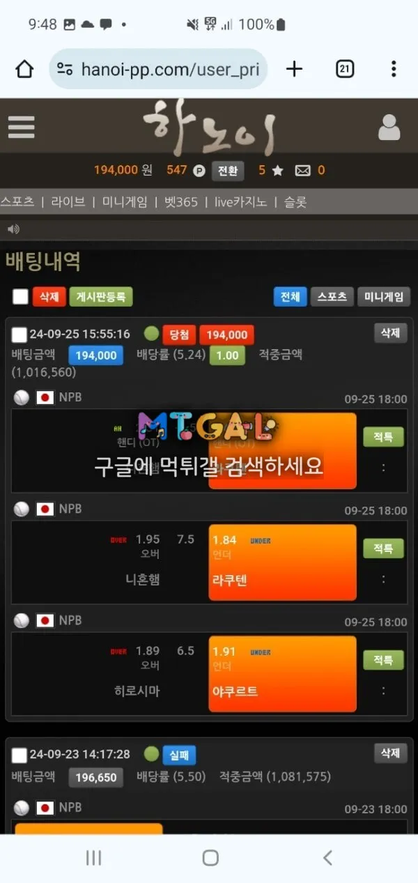하노이 적중되면 적특처리 하는 구멍가게 첨부 이미지