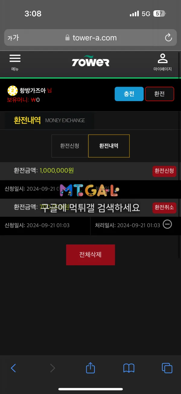 타워 환전하면 꼬리물기 ㅈㄴ시킴 첨부 이미지