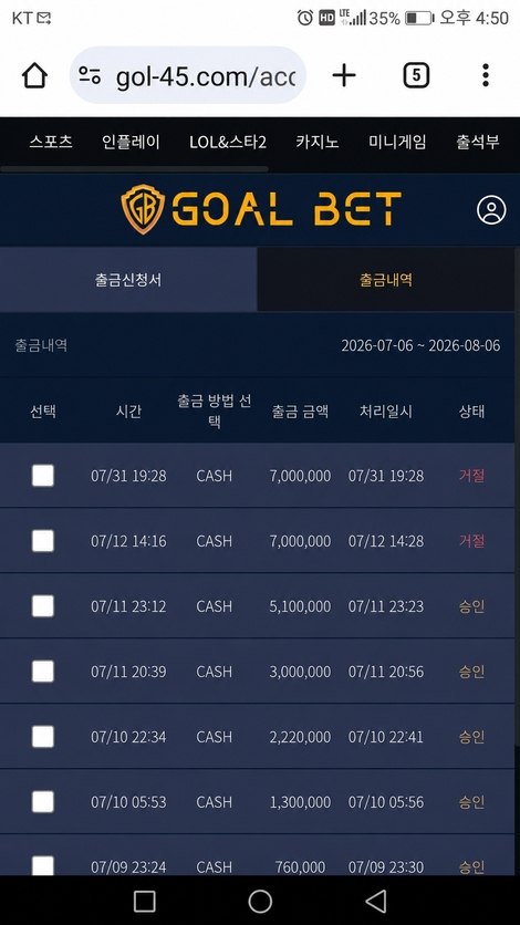 충전 250회 이상 VIP 회원도 700만원 수익 내자 먹튀한 골벳 http://gol-45.com 첨부 이미지